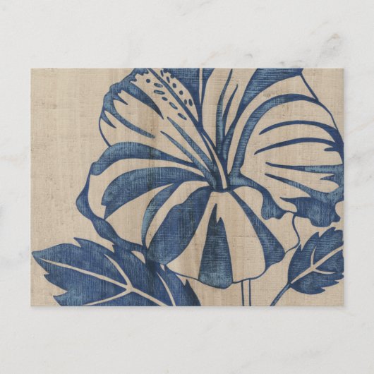 Indigo Hibiscus Briefkaart (Voorkant)
