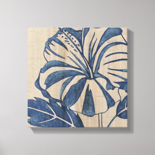 Indigo Hibiscus Canvas Afdruk (Voorkant)