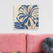 Indigo Hibiscus Canvas Afdruk (Insitu (Woonkamer))