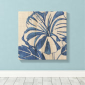 Indigo Hibiscus Canvas Afdruk (Insitu (Houten vloer))