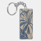 Indigo Hibiscus Sleutelhanger (Voorkant Links)