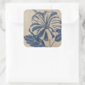 Indigo Hibiscus Vierkante Sticker (Tas)