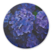 Indigo Hydrangea Dusk Keramische Knop (Voorkant)