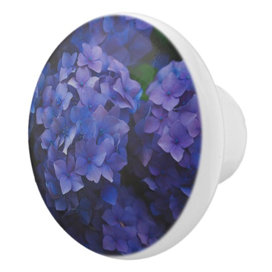 Indigo Hydrangea Dusk Keramische Knop (Rechts)