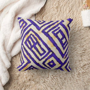 Indigo Ikat waterverf Kussen