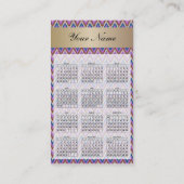 Indigo Ikat ZigZag Pocket 2019 Kalender Visitekaartje (Achterkant)