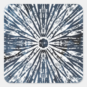 Indigo Ink Radial Motif Vierkante Sticker