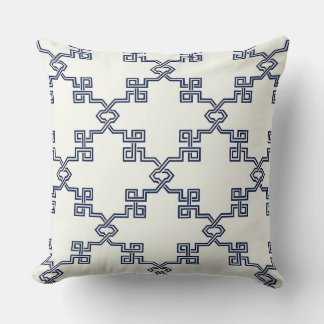 Indigo Lattice Designer Pillow Kussen