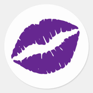 Indigo lipstick afdrukken ronde sticker