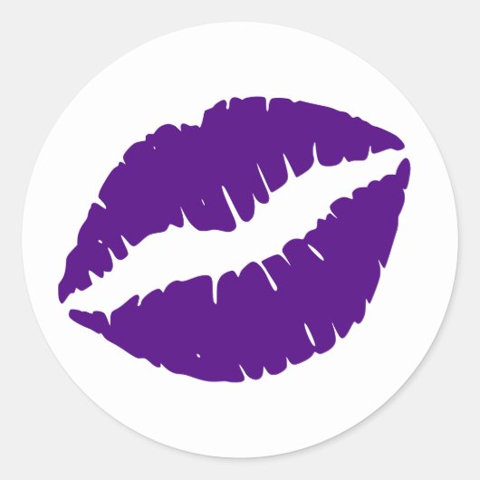 Indigo lipstick afdrukken ronde sticker (Voorkant)