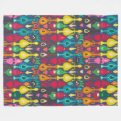 indigo love ikat fleece deken (Voorkant (Horizontaal))