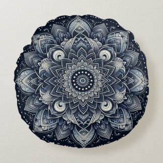Indigo Mandala Rond Kussen