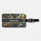 Indigo Marble with Golden Streaks Bagagelabel (Voorkant horizontaal)