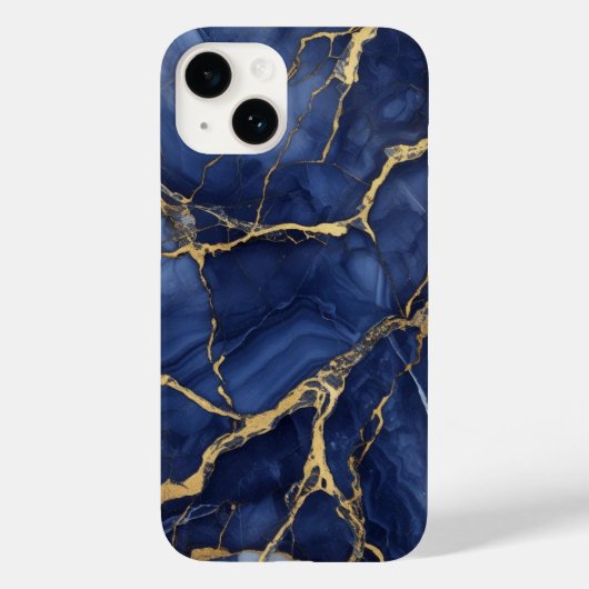 Indigo Marmer Case-Mate iPhone Case (Achterkant)