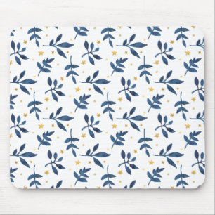 Indigo met gouden faux sterren muismat