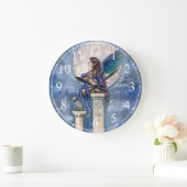 Indigo Moon Blue Fairy and Cat Imaginaire Horloge (Maison)