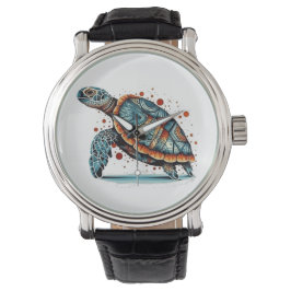 Indigo Mozaïek Zee Schildpad Horloge