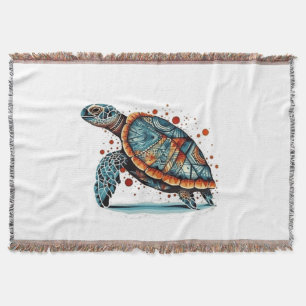 Indigo Mozaïek Zeeschildpad Deken