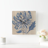 Indigo Mum Vierkante Klok (Huis)