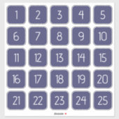 Indigo Navy Blue Custom Square Number Stickers  (Feuille)