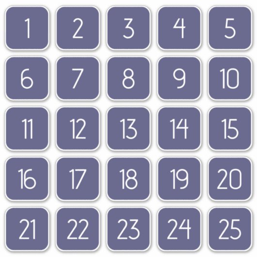 Indigo Navy Blue Custom Square Number Stickers  (Devant)