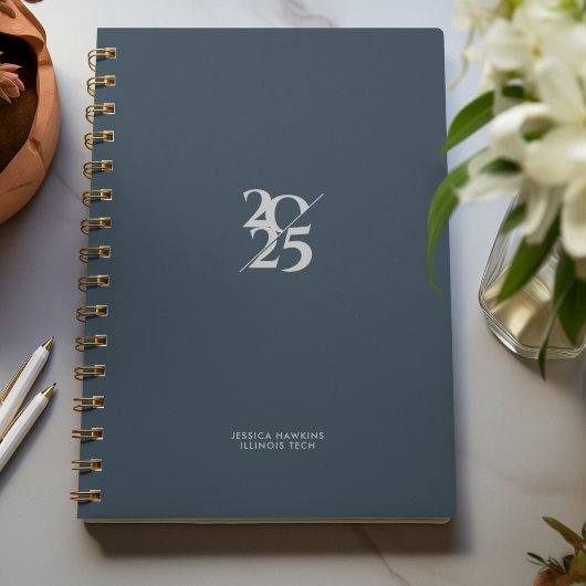 Indigo Navy Blue Split Year Spiral Weekly Planner