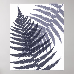 Indigo Navy Blue Tree Print Pattern