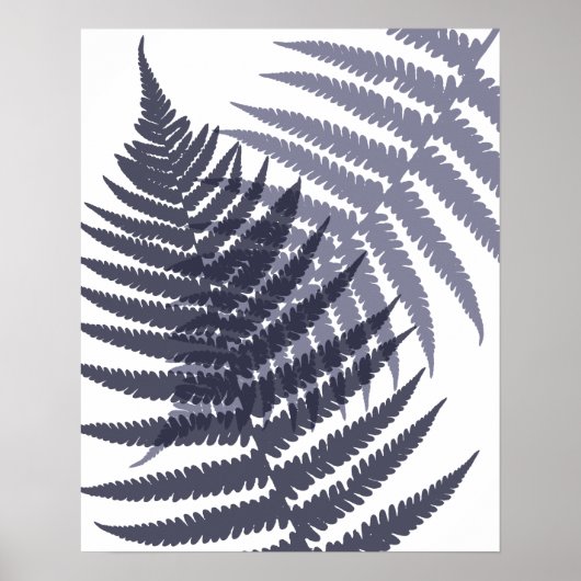 Indigo Navy Blue Tree Print Pattern (Voorkant)