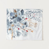 Indigo & Ochre - Waterverf Flowers Wandkleed (Voorkant (horizontaal))