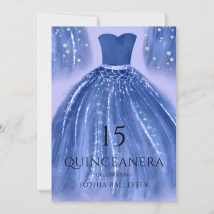Indigo onder het Zee Mermaid Dress Quinceanera Kaart