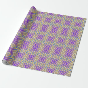 Indigo Paars Alternative Diamond Pattern Cadeaupapier