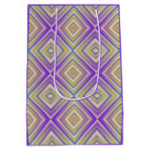 Indigo Paars Alternative Diamond Pattern Medium Cadeauzakje (Achterkant)
