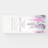 Indigo paars, roze bruiloft welkom spandoek (Horizontaal)