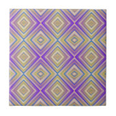 Indigo Paarse Alternatieve Diamant Patroon Tegeltje (Voorkant)