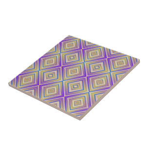 Indigo Paarse Alternatieve Diamant Patroon Tegeltje