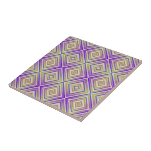 Indigo Paarse Alternatieve Diamant Patroon Tegeltje (Zijkant)