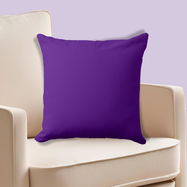 Indigo Paarse Blokkleur Kussen (Indigo Purple Block-colored Throw Pillow)