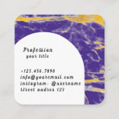 Indigo Paarse fluwelen wimpers Vierkante Visitekaartje (Achterkant)