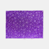 Indigo paarse glitter sterren fleece deken (Voorkant (Horizontaal))