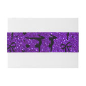 Indigo paarse gymnastiek glitterpatroon uitnodigingen wikkel (Achterkant Voorbeeld)