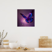 Indigo Paarse Pixie Dust Butterfly Poster (Keuken)