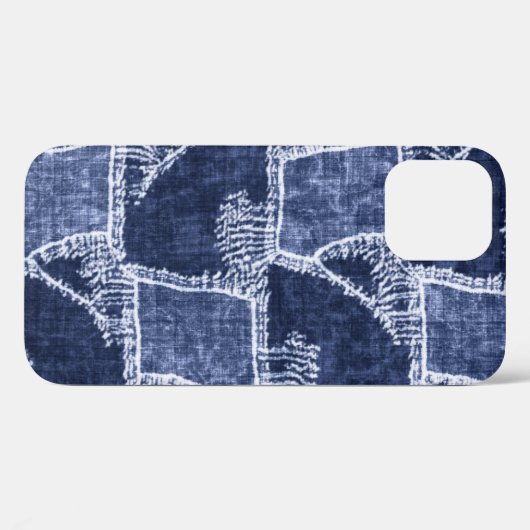 Indigo Patchwork: gestructureerde gecontroleerde e Case-Mate iPhone Case (Achterkant (horizontaal))