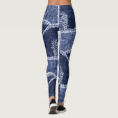 Indigo Patchwork: gestructureerde gecontroleerde e Leggings (Achterkant)