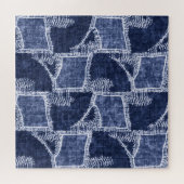 Indigo Patchwork: gestructureerde gecontroleerde e Legpuzzel (Horizontaal)