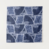 Indigo Patchwork: gestructureerde gecontroleerde e Wandkleed (Voorkant (horizontaal))