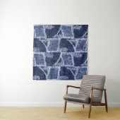 Indigo Patchwork: gestructureerde gecontroleerde e Wandkleed (In Situ (horizontaal))