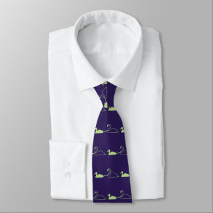 Indigo PeleGreen Swan Duck Cravate Motif