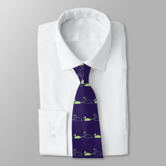 Indigo PeleGreen Swan Duck Cravate Motif (Attaché)