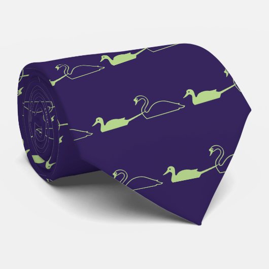 Indigo PeleGreen Swan Duck Cravate Motif (Roulé)