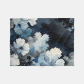 Indigo Petals Fleece Deken (Voorkant (Horizontaal))